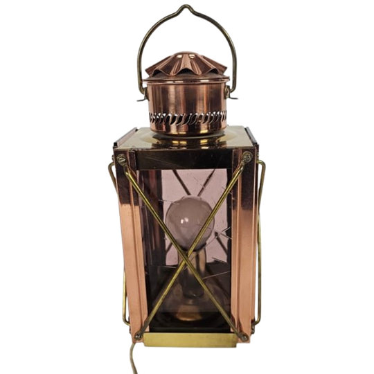 Scheepslamp - Ruimlantaarn - Koper - Glas- Messing - Holland - 3e Kwart 20e Eeuw 1