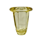 Art Deco Vaas Dik Glas Met Omgeslagen Rand, Jaren 30, Daum thumbnail 1