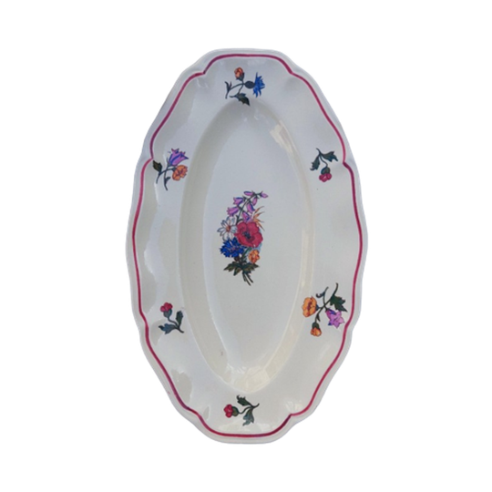 Vintage Schaal Met Bloemen. Sarreguemines 1