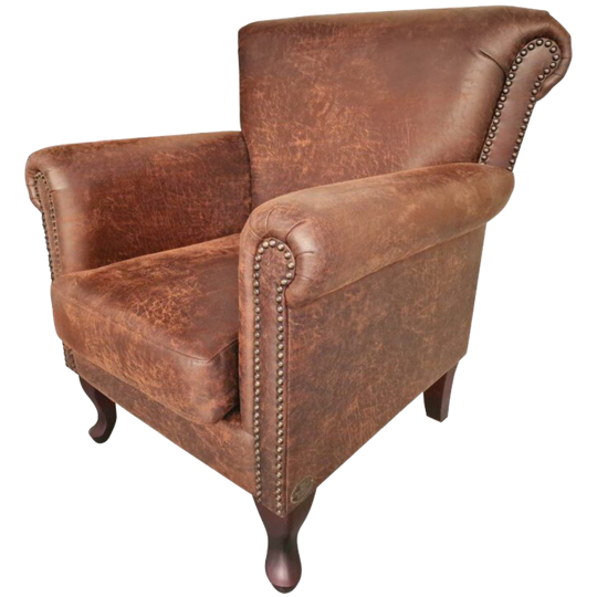 Southfolk Classic Chesterfield Fauteuil – Bruin, Soft Leer 1