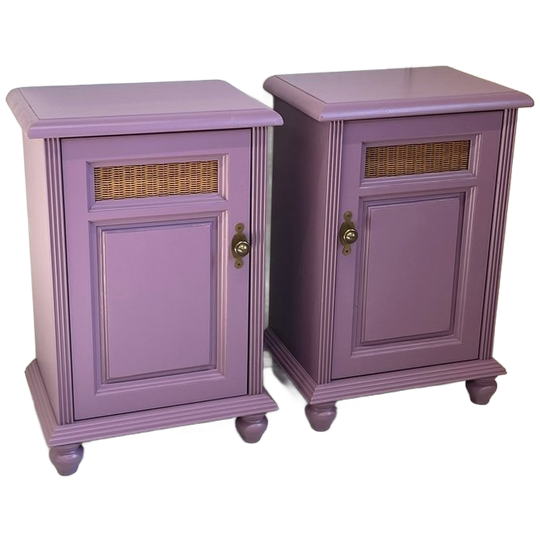 Set Restyle Lila Nachtkastjes Hout/rotan Paars 1