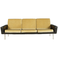 Vintage Driezitsbank – Velours – Jaren 60