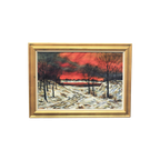 Grote Gouden Lijst Landschap Oranje Lucht thumbnail 1