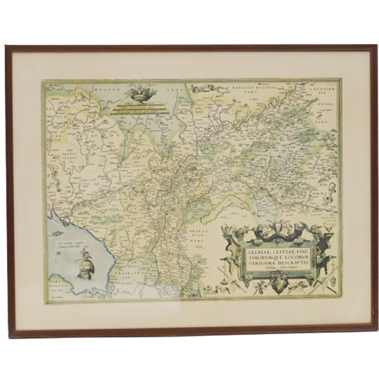 Vintage Reproductie Kaart, Gelderland, Door Abraham Ortelius 1