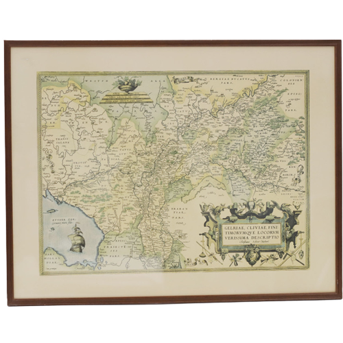 Vintage Reproductie Kaart, Gelderland, Door Abraham Ortelius