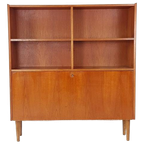Vintage Deense Klep Kast | Wandkast | Teak Fineer thumbnail 1