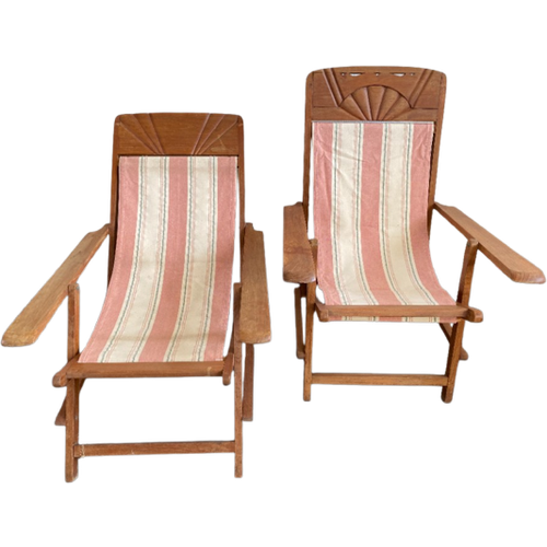 Teakhouten Deckchairs 2 Stuks