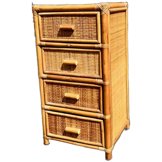 Bamboe Rotan Vintage Ladenkast 1
