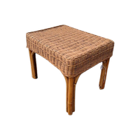 Vintage Rotan Kruk, Bijzettafeltje, Sidetable, Voetenbankje