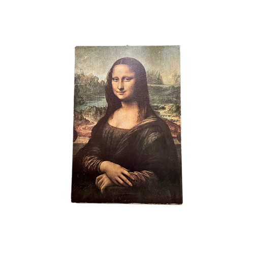 Mona Lisa, Poster Op Hout Geplakt.