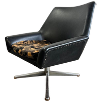 Vintage Zwarte Fauteuil. / Stoel / Eenzit Met Stervoet