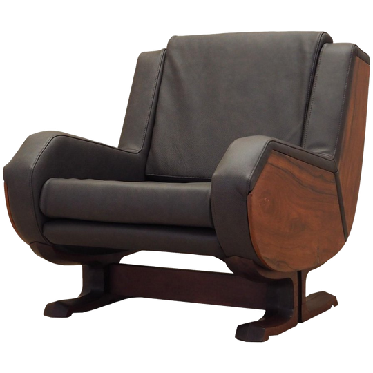 Leren fauteuil, Italiaans design, jaren 70, Productie: Italië 1