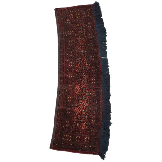 Subtiele Loper Met Voornamelijk Bordeaux Rood 138x39cm 1