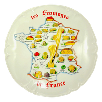 Franse Vintage Porseleinen Kaasschotel Bord