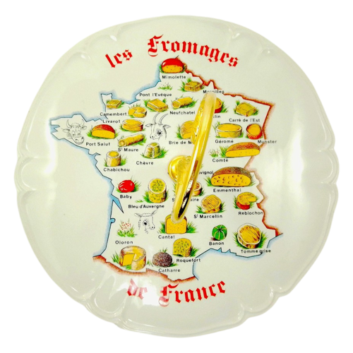 Franse Vintage Porseleinen Kaasschotel Bord