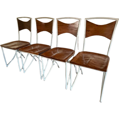 4 Vintage Design Eetkamerstoelen, Setprijs