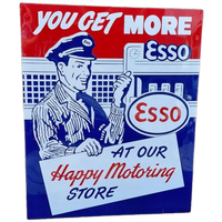 Usa Reclamebord, Tin Sign Esso Met Signatuur Phoenix Sign Co