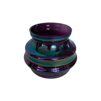 Art Deco Vaas Iridescent Bohemian Glas , Jaren 30