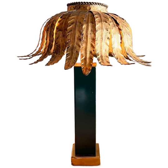 Zeldzame ‘maison Jansen’ Palm Lamp Mid Century Vintage 1