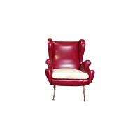 Rode Italiaanse Vintage Designfauteuil