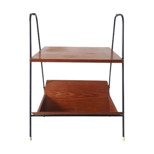 Vintage Lectuurtafel Bijzettafel Tekhouten Lectuurrek 1