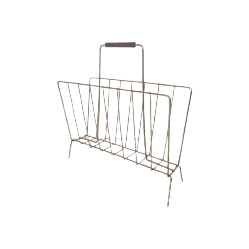 Vintage Magazine Rack Goud Jaren 50/60