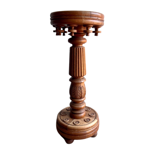 Decorative Oak Wooden Pilar, 20thcentury 1