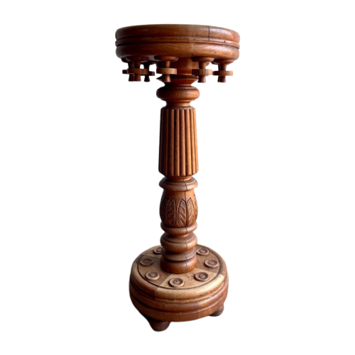 Decorative Oak Wooden Pilar, 20Thcentury