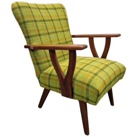 50's Originals Nieuw Beklede Vintage Fauteuil Deense Stoel I 1