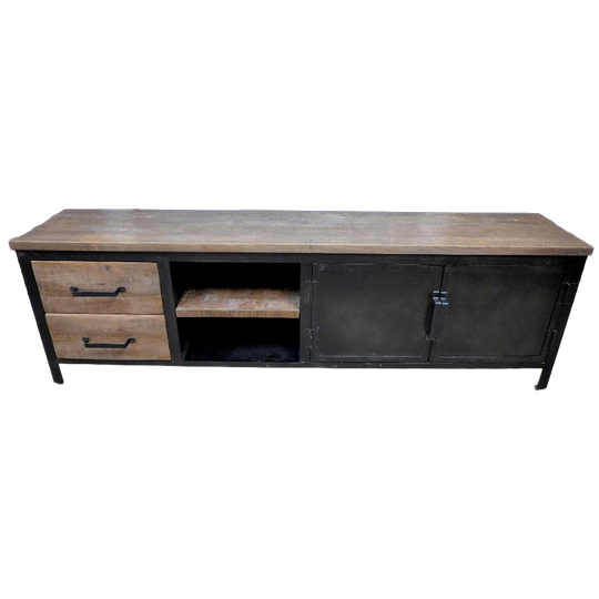 Prachtige Zwart Metalen Industrieele Tv Kast 1