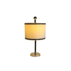 Elegant Table Lamp In Chrome And Silk, Germany 1960 thumbnail 1