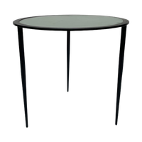 Vintage Bijzettafel Jaren 80 Metaal En Glas Design