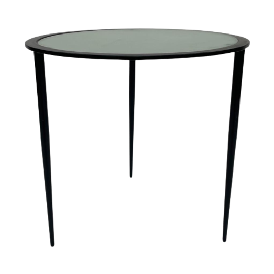 Vintage Bijzettafel Jaren 80 Metaal En Glas Design 1