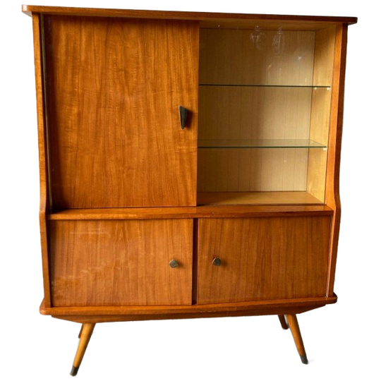 Retro Vintage Mid-century Dressoir,high-board,barkast,vitrine 1