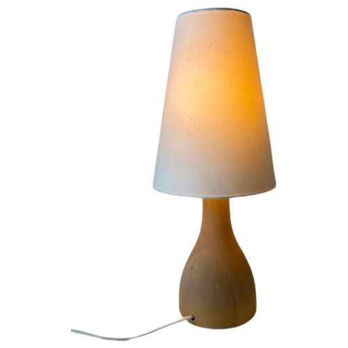 Ikea Jaren 90 Bedlampje / Tafellamp Met Houten Voet