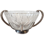 Antieke Kristal Met Zilver Suikerpot Schaal thumbnail 1