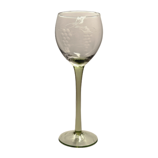Geslepen Groen Wijnglas 1