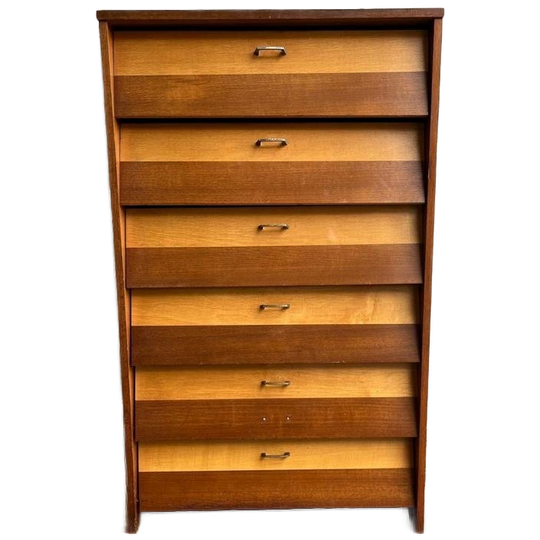 Vintage Houten Schoenkast / Klepkast 1