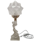 Art Deco Tafellamp Met Halfnaakte Vrouw thumbnail 1