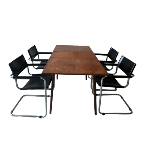 Teakhouten Uitschuifbare Eettafel – Ontwerp Louis van Teeffelen Voor Wébé (jaren ’50–’60) 1