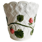 Mid-century Witte Portugese Bloempot Aardbeien 1970’s thumbnail 1
