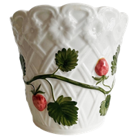Mid-century Witte Portugese Bloempot Aardbeien 1970’s