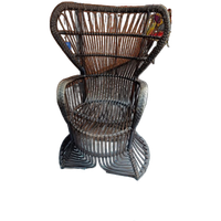 Rohé Noordwolde Rattan Peacock Chair (gio Ponti Style) Rotan Fauteuil Vintage