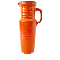 Vintage Oranje Vaas Keramieke Vinrage Vaas Jaren 60