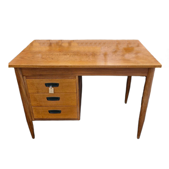 Vintage Bureau Met Lades Ronde Poot 1