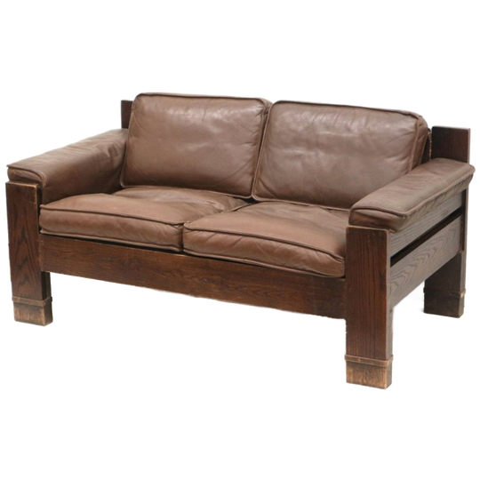 Vintage Mid Century Modern Leren Design Bank 757 Van Harry De Groot Voor Leolux, Jaren 70 1