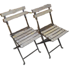 Bistrostoeltje Set Van 2 Metaal Met Hout thumbnail 1