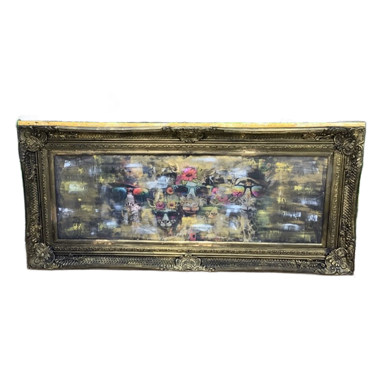 Prachtig Groot Schilderij Met Giraffenkoppen 1