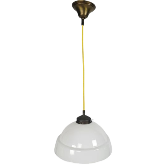 Art Deco Stijl - Opaline Glas - Koper Armatuur - 1e Helft 20e Eeuw 1