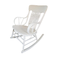 Wit Geverfde Vintage Schommelstoel Witte Stoel